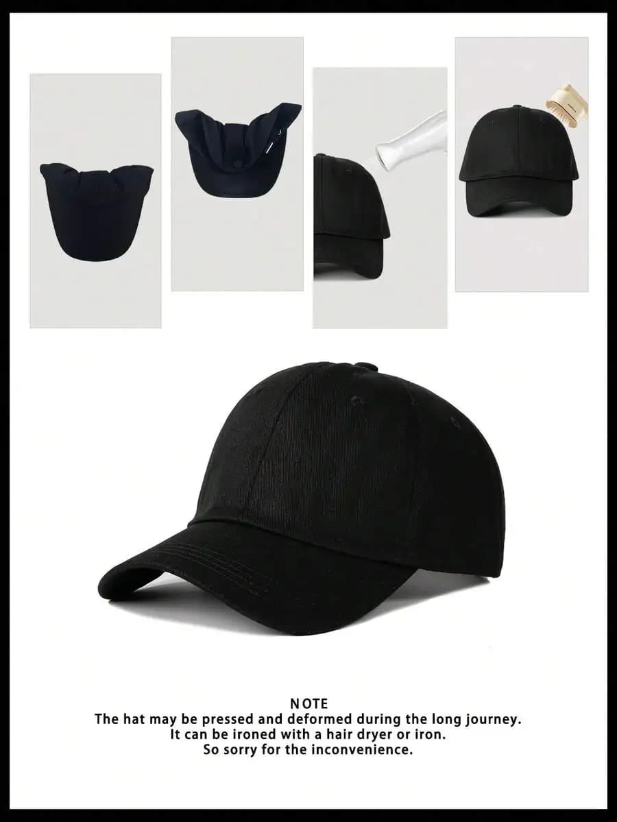 Unisex Adjustable Baseball Cap Solid Color Sun Protection Hat For Outdoor Travel Hiking Cycling