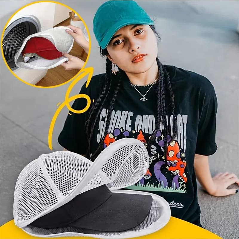 Base Cap Washer Hat Washer Bag Home Products, Washer Accessories, Dustproof Hat Protector, Robust Frame