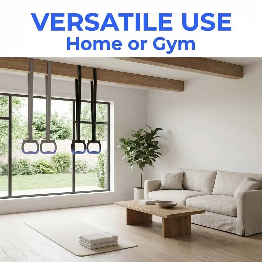With Straps Gymnastic Rings Durable Non-Slip Pull Up Bar Comfortable Adjustable Straps Fitness Exercise Ring Gymnastics Practice