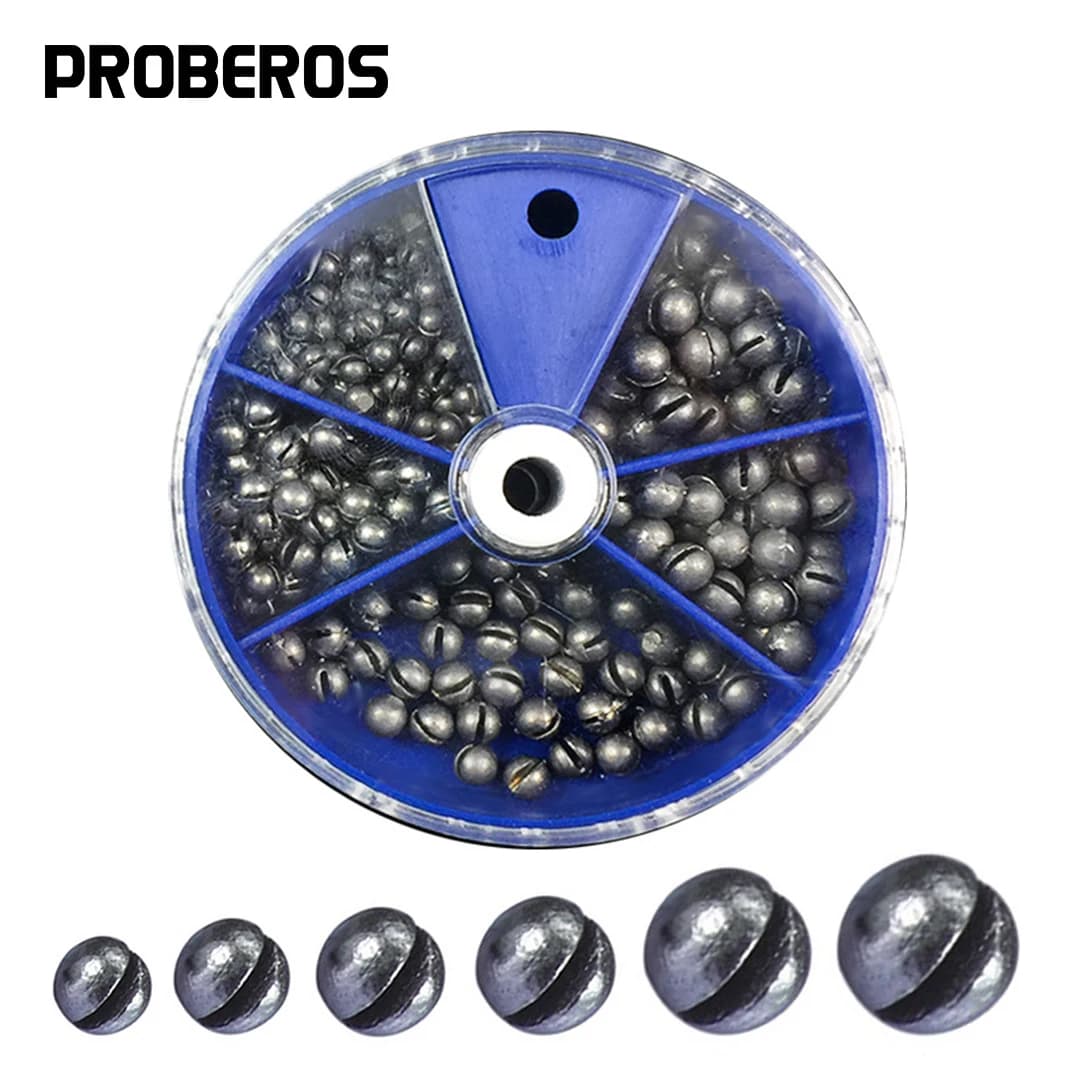 205 pcs Fishing Weights Piombini Kit Lead Split Shot Fishing Line Piombini 5 Removable Sizes Lead Egg Assortment Accessories