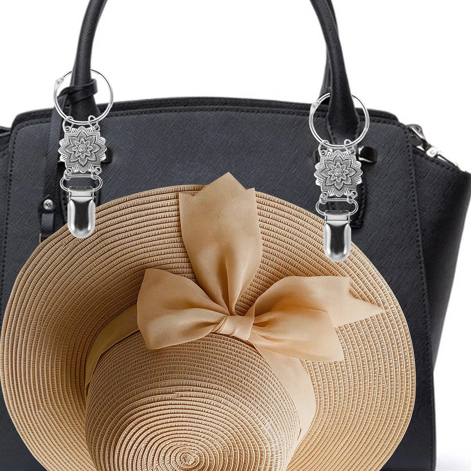 2 Pezzi Clip per Cappello Leggero e Versatile per Viaggi, Outdoor, Zaino, Porta Asciugamano, Porta Sciarpa, Protezione Forma, Portatile da Viaggio