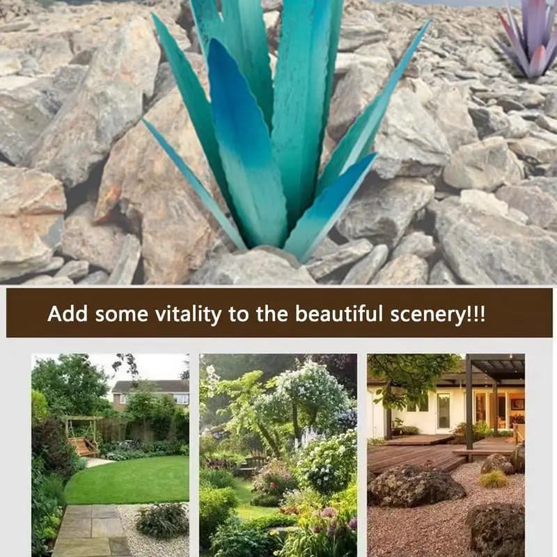 Metal Artificial Agave Tequila Landscape Sculpture Outdoor Decorations Figurine Metal Flower Statue Tequila Rustic Sculpture