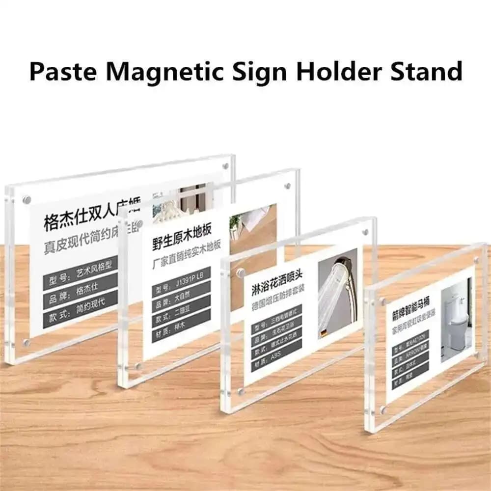 Porta etichette magnetico per cartellino del prezzo 100x70mm Espositore pop-up Porta cartello in acrilico Cornice per foto