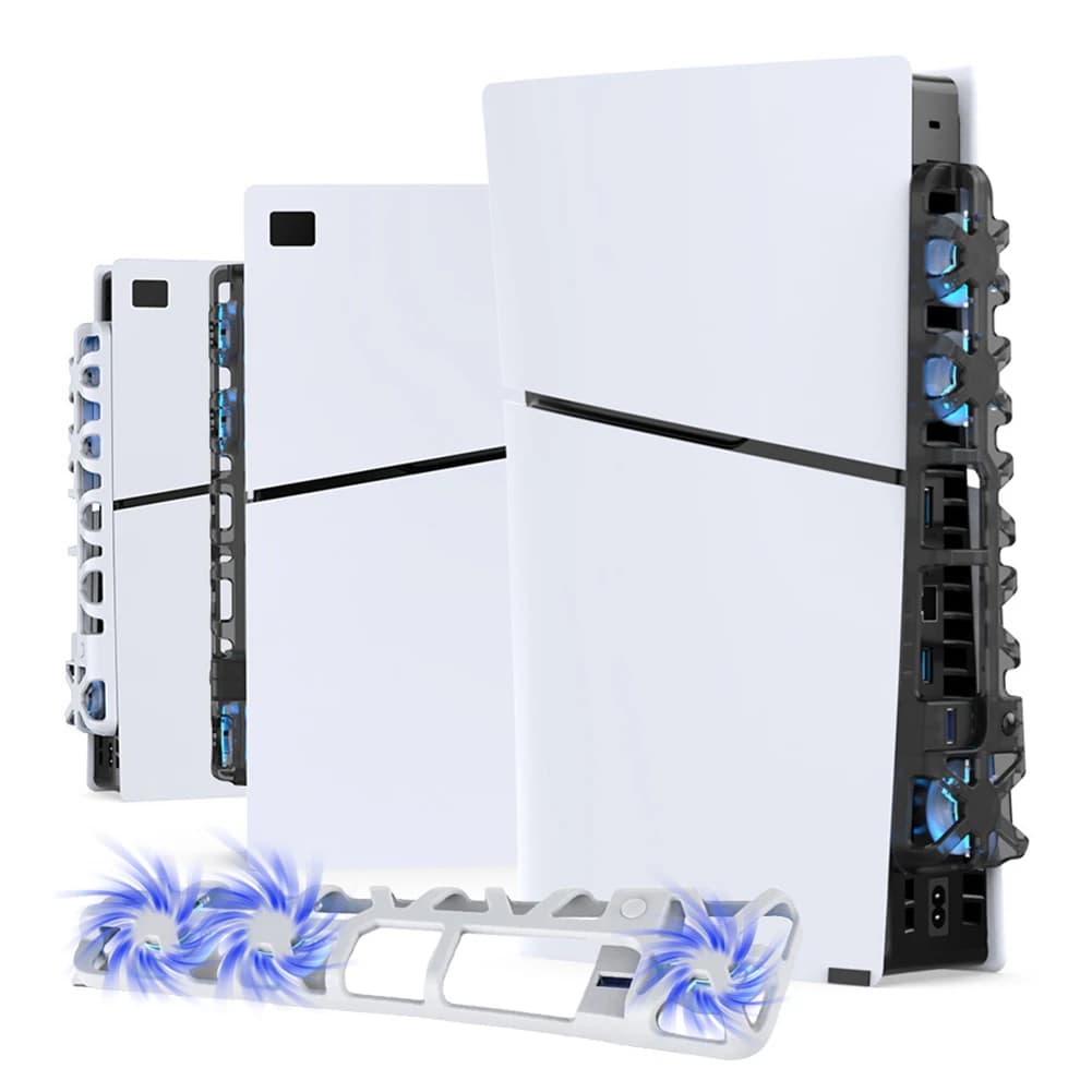 Ventola di Raffreddamento con Luce LED e 3 Ventole, Accessori per Giochi, 1100 RPM, Ventola di Raffreddamento Posteriore per Console PS5 Slim