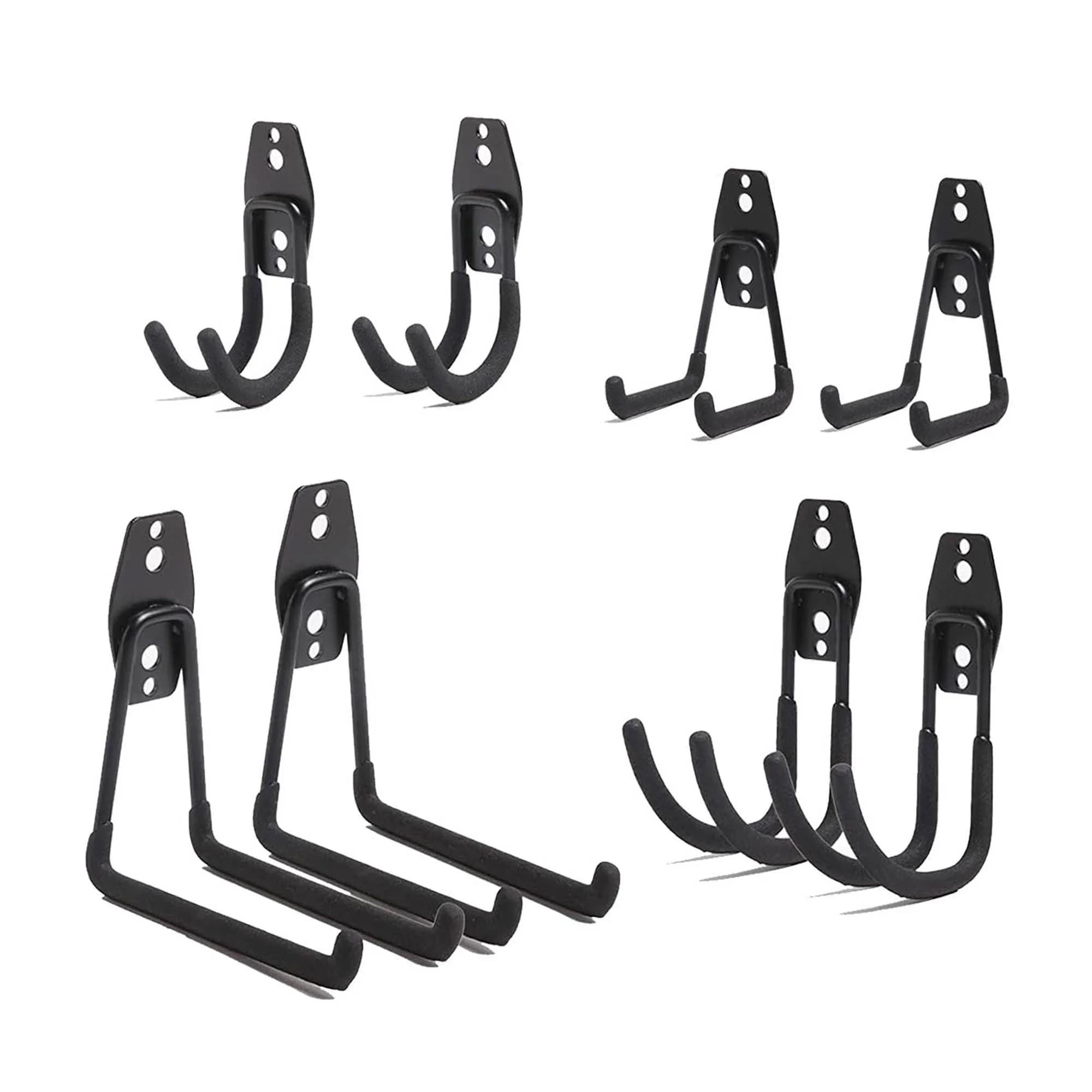 Confezione da 8 ganci da parete multiuso con rivestimento protettivo in vinile antigraffio, superficie resistente, ganci multiuso per attrezzi, borse, vestiti, asciugamani, attrezzi da giardino, garage, armadio, bagno, ingresso, interni ed esterni, salvaspazio, organizer da parete
