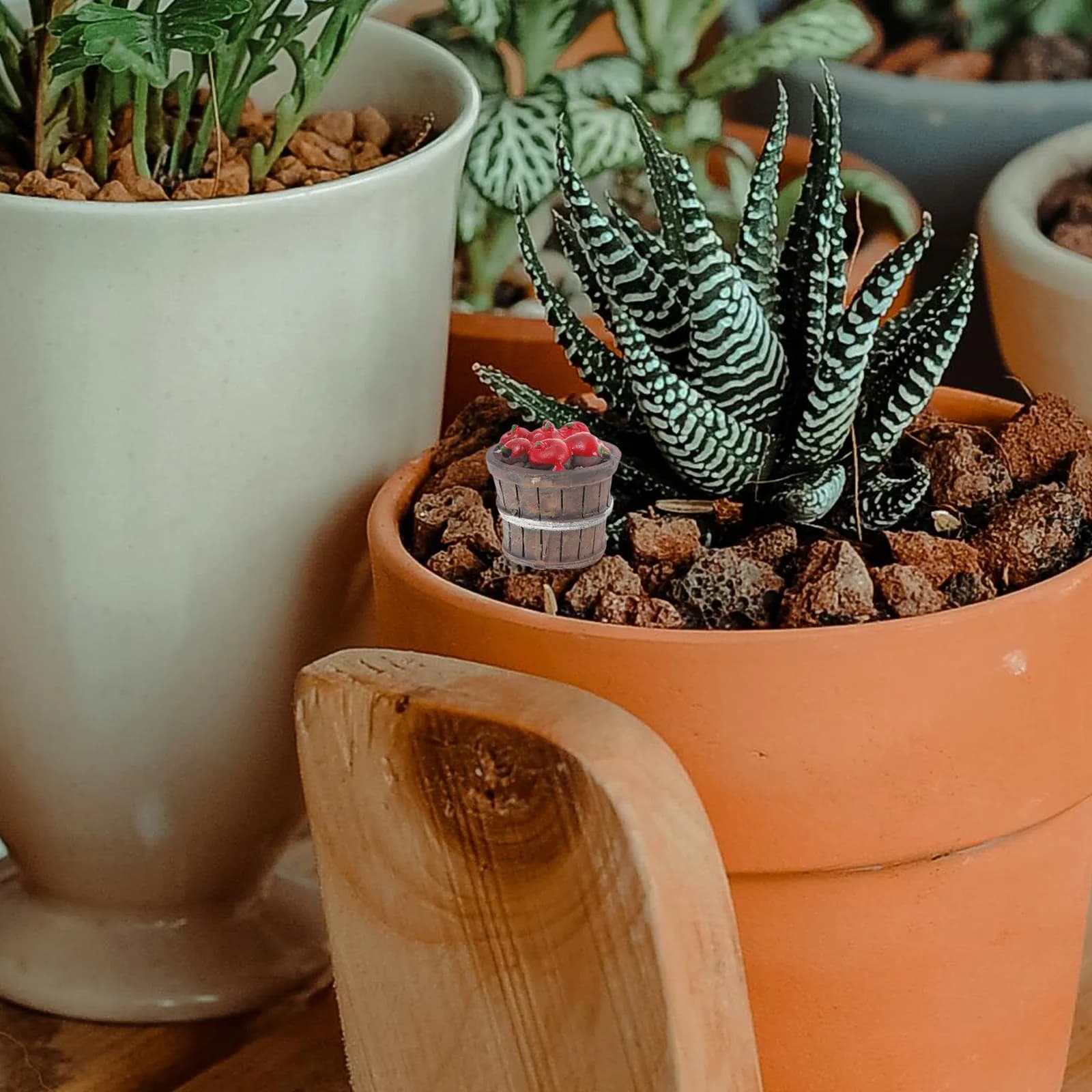 Pianta in Vaso Miniatura, Bonsai Artificiale, Piccolo Ornamento Succulento, Mini Decorazione, Accessori per Micro Paesaggi, Miniatura Realistica