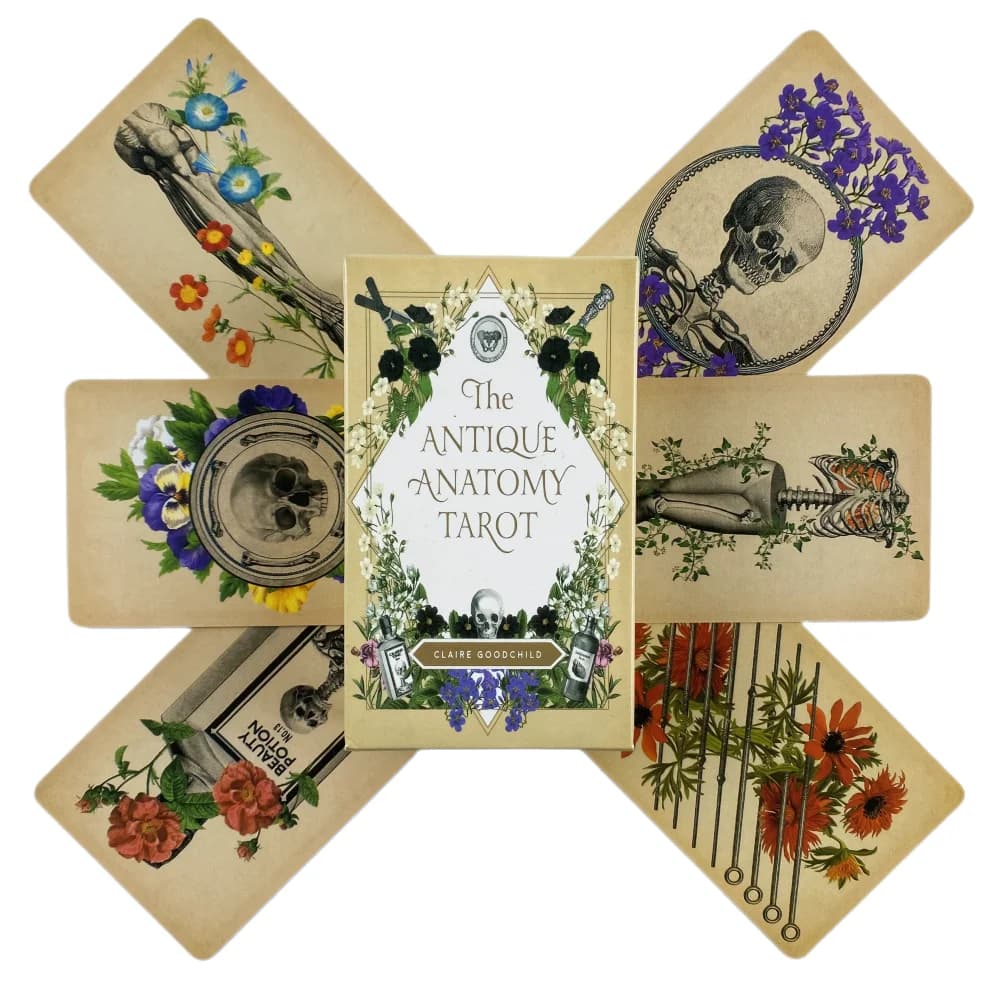 Il mazzo di carte dei Tarocchi dell'Anatomia Antica, gioco da tavolo completo in inglese per divinazione, oracolo, destino, famiglia e feste