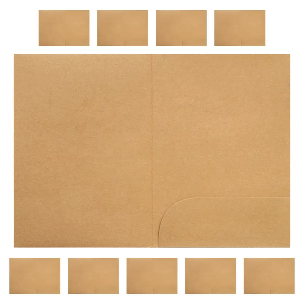 10 Pezzi Cartelle Portadocumenti in Carta Kraft, Cartella Portadocumenti A4 a Singola Tasca, Organizzatore Documenti per Ufficio e Uso Accademico, Cartelle in Carta Kraft