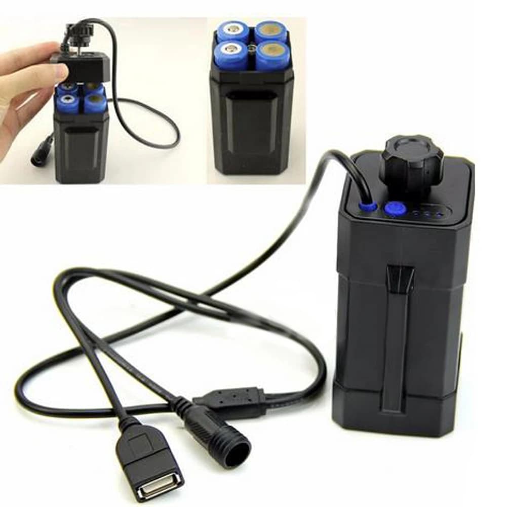 Custodia Impermeabile per 4 Batterie 18650 per Lampada da Bicicletta