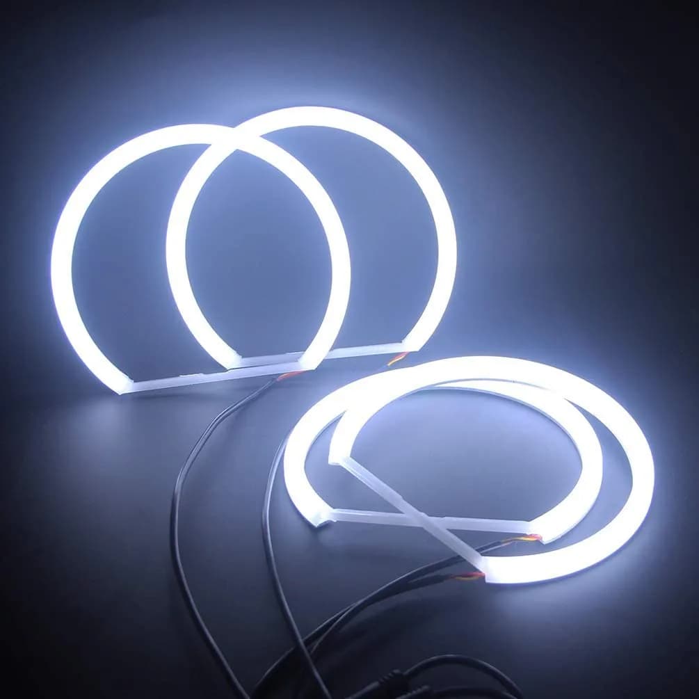 4X Cotton Light White LED Angel Eye Halo Ring Headlights for BMW E46