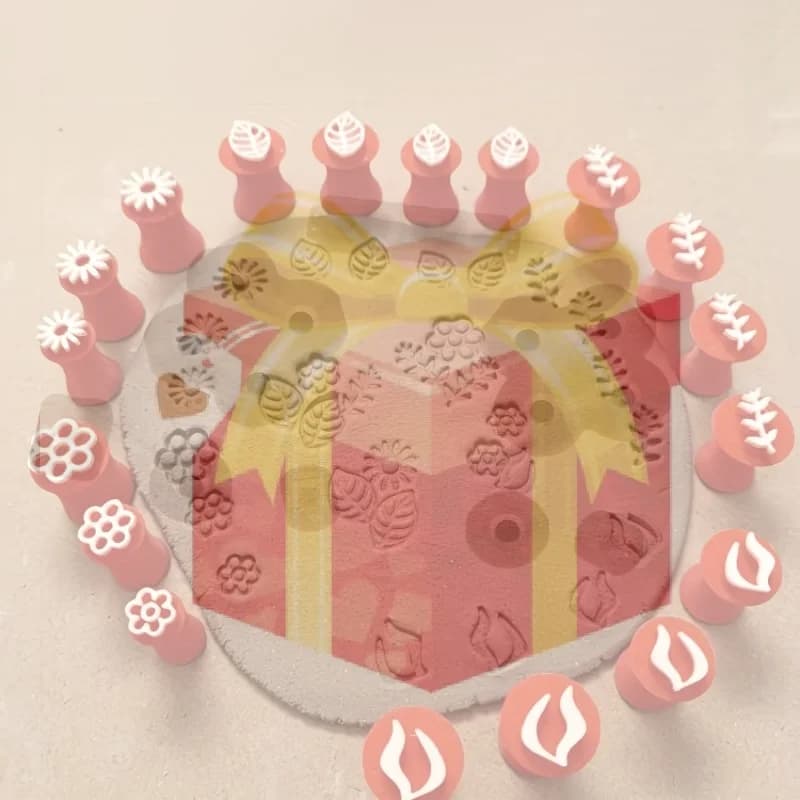 【HG】Clay Stamp & Molding Kit Flower Leaf Design DIY Crafts And Art Creations For Making, Pottery, Scrapbooking, Card Making