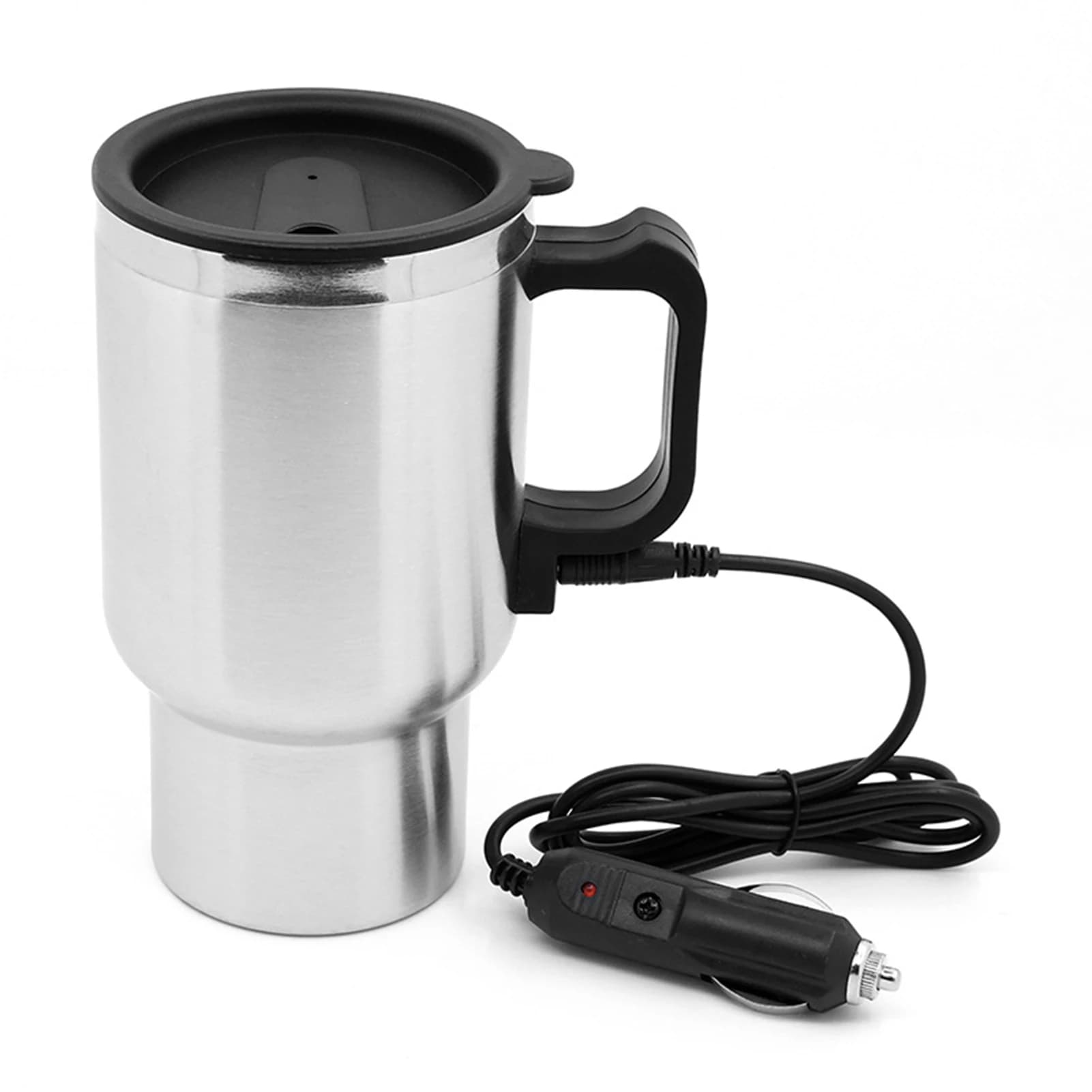 Bollitore Elettrico per Auto in Acciaio Inox, Thermos da Viaggio, Bottiglia Riscaldante per Acqua, Tazza Riscaldante con Indicatore Luminoso