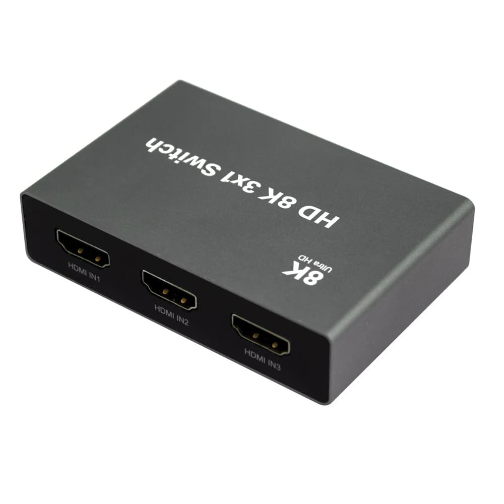 Switch HDMI 8K@60Hz, switcher HDMI 2.1 3 in 1 uscita con telecomando IR, supporto LPCM, DTS, Dolby Digital, DTS-HD e Dolby TrueHD