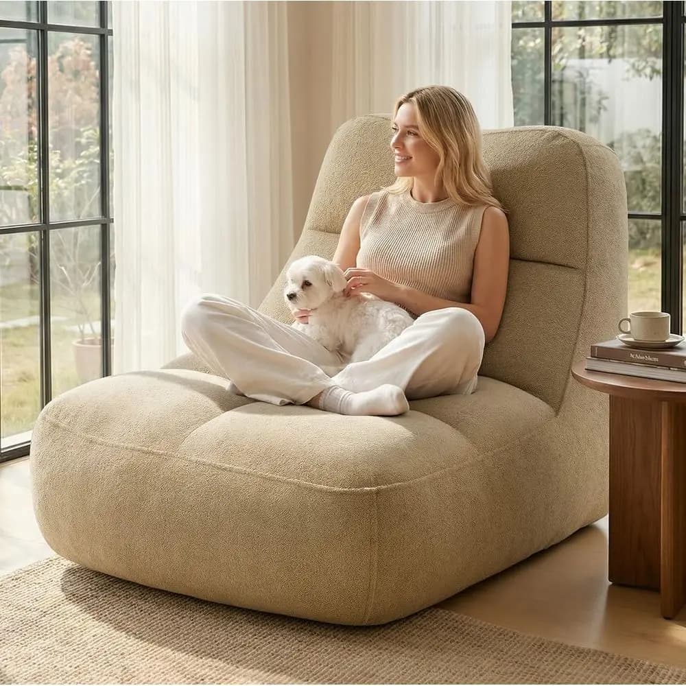 Poltrona Sacco Ergonomica in Memory Foam per Adulti - Ideale per Relax, Camera da Letto, Gaming e Lettura