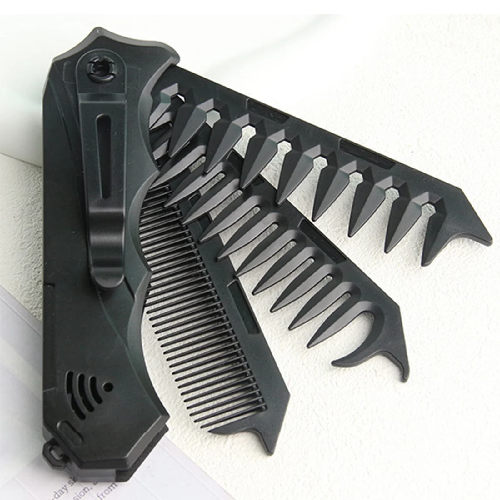 Double comb for men and women Foldable hair brush with wide and fine teeth Portable travel comb to smooth and districate