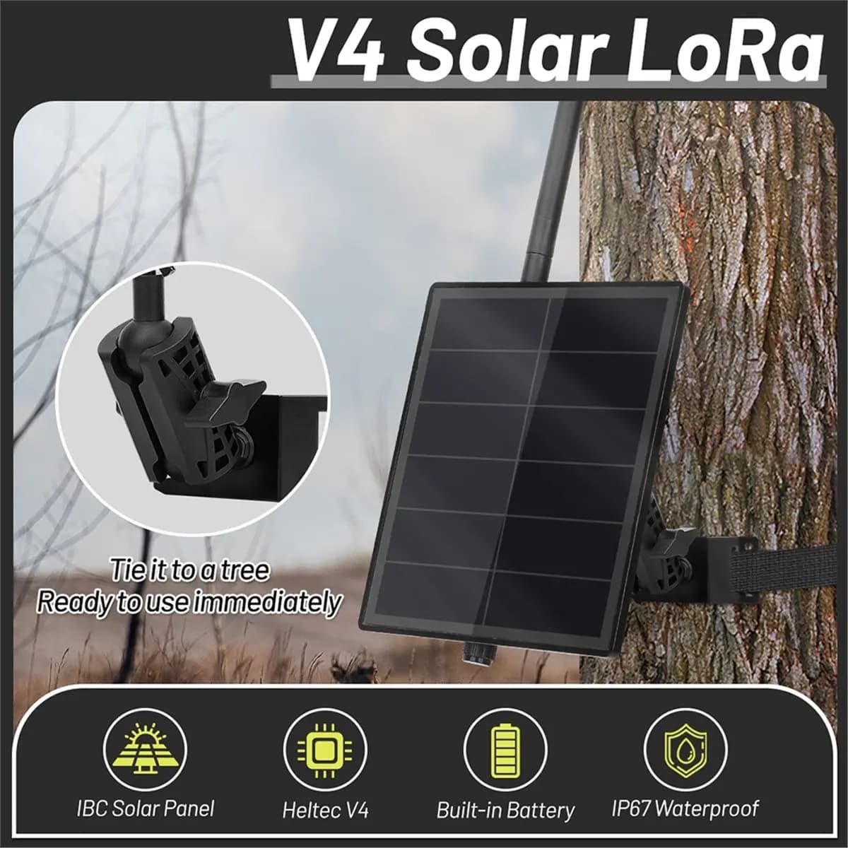 Kit Rete Mesh Solare ABSF Heltec LoRa 32 V4 Meshtastic ESP32 SX1262 GPS WiFi BLE 5W Nodo Ripetitore Solare 868Mhz