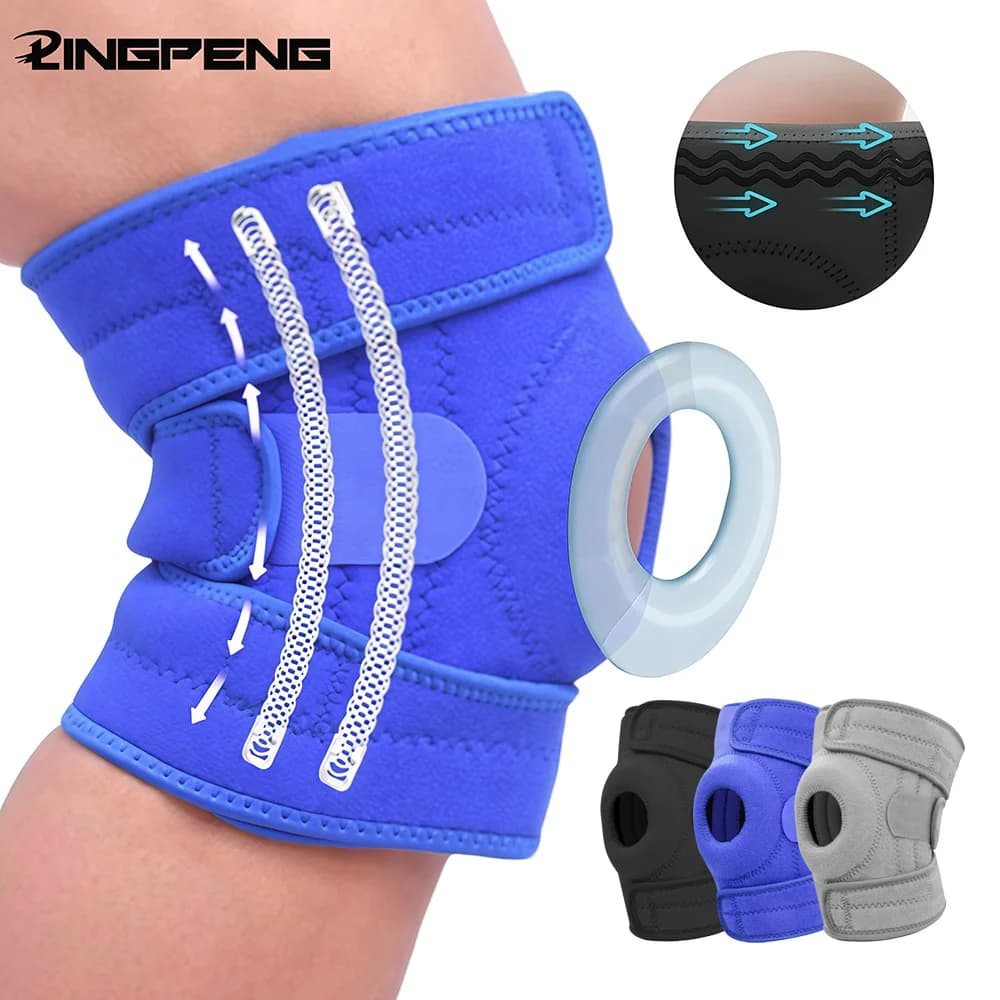 1 pz ginocchiera con molla in silicone ginocchiera supporto dolore articolare sollif protezione rotula protezione ginocchiera regolabile