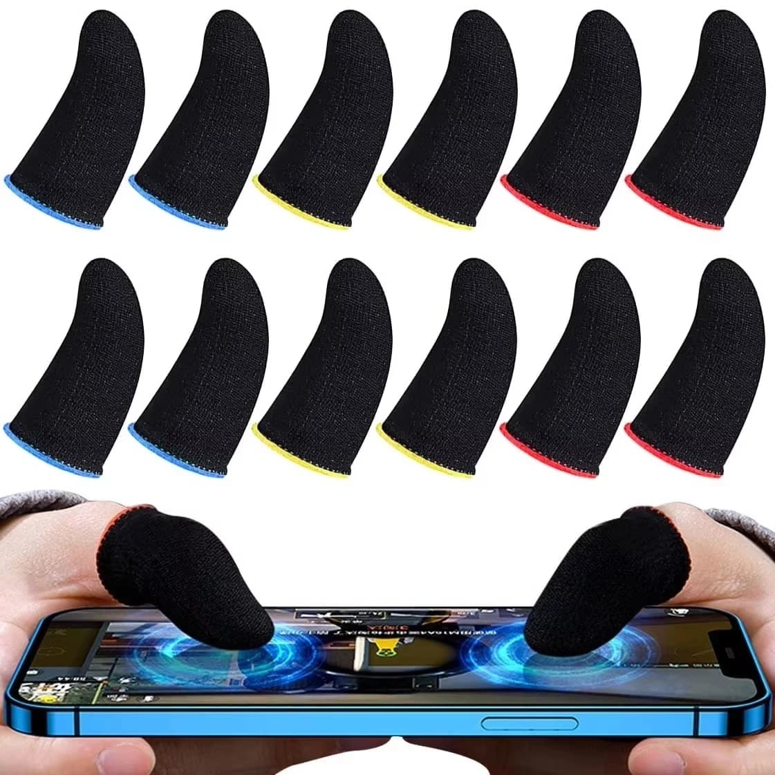 Game controller with finger cover for PUBG Mobile Gloves with thumb sleeve for finger toy with touch screen sensitive to sweat and scratch
