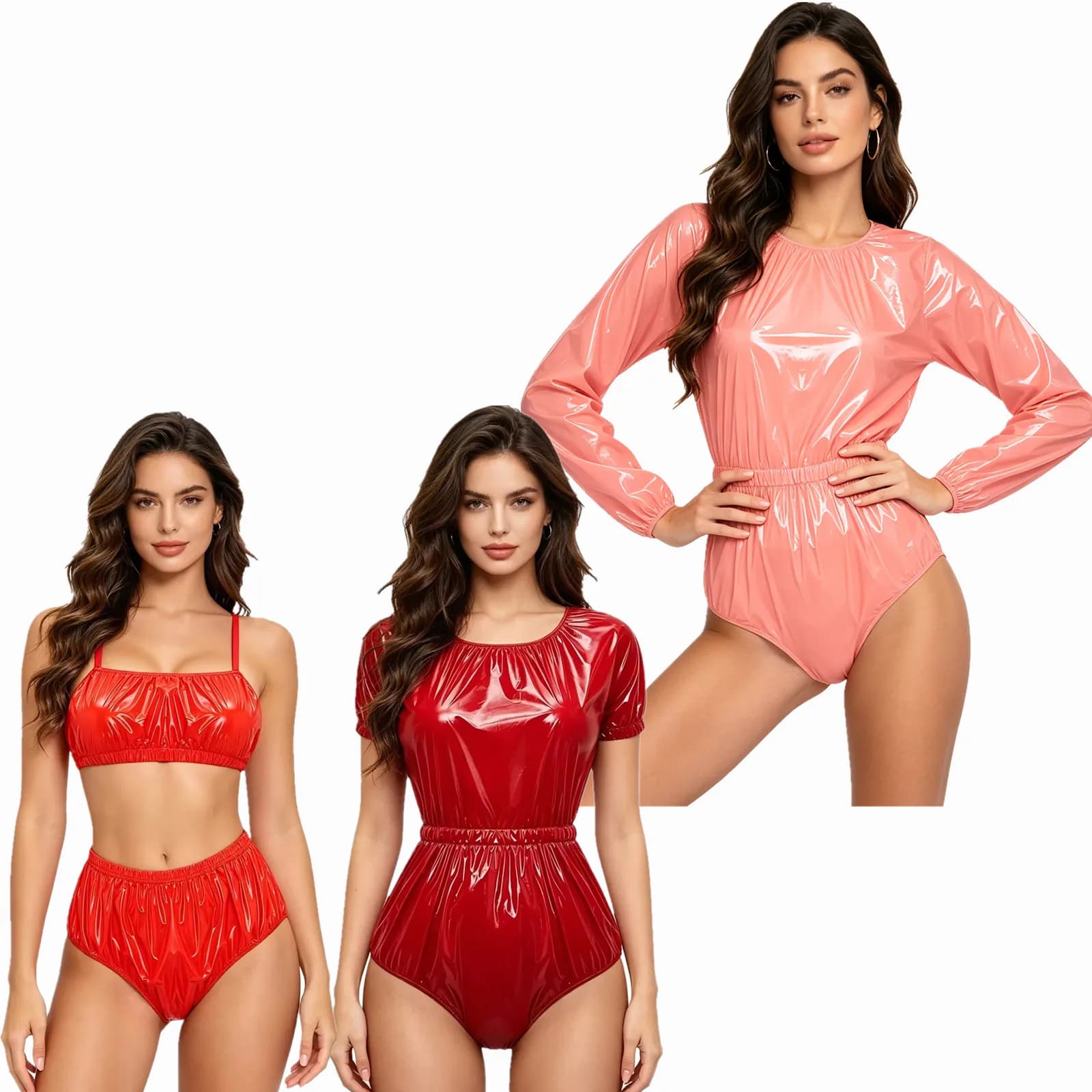 Costume da bagno da donna, costume da bagno da spiaggia, costume da bagno in due pezzi, senza imbottitura, senza fili, top con reggiseno e fascia elastica, costume da bagno, abbigliamento da spiaggia, abbigliamento da club