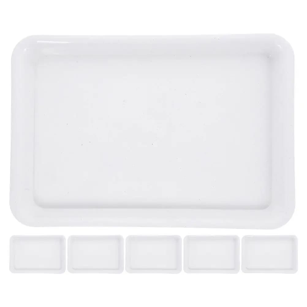 6Pcs Rectangular Plant Saucer Tray for Pots PP Plastic Drip Tray to Catch Water and Prevent Floor Damage Indoor Outdoor Use