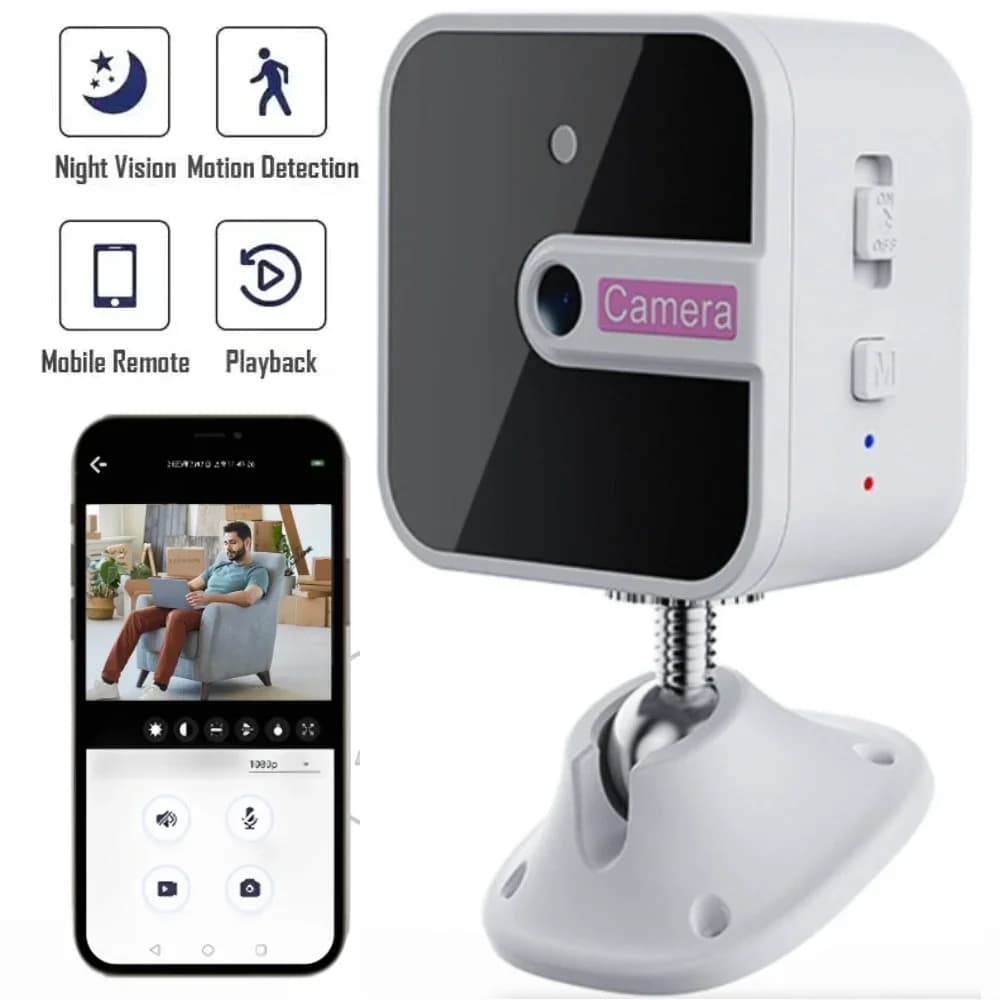 Telecamera di sorveglianza Wifi Registratore di schede video di sicurezza Webcam Visione notturna a infrarossi Audio bidirezionale Baby Monitor Mini telecamera wireless