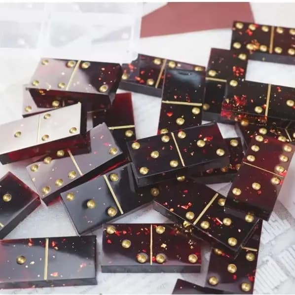 Domino Block Silicone Mold for Resin Casting Epoxy Resin Mold Suitable DIY Board Games Handicrafts and Gifts Silicone Resin Mold