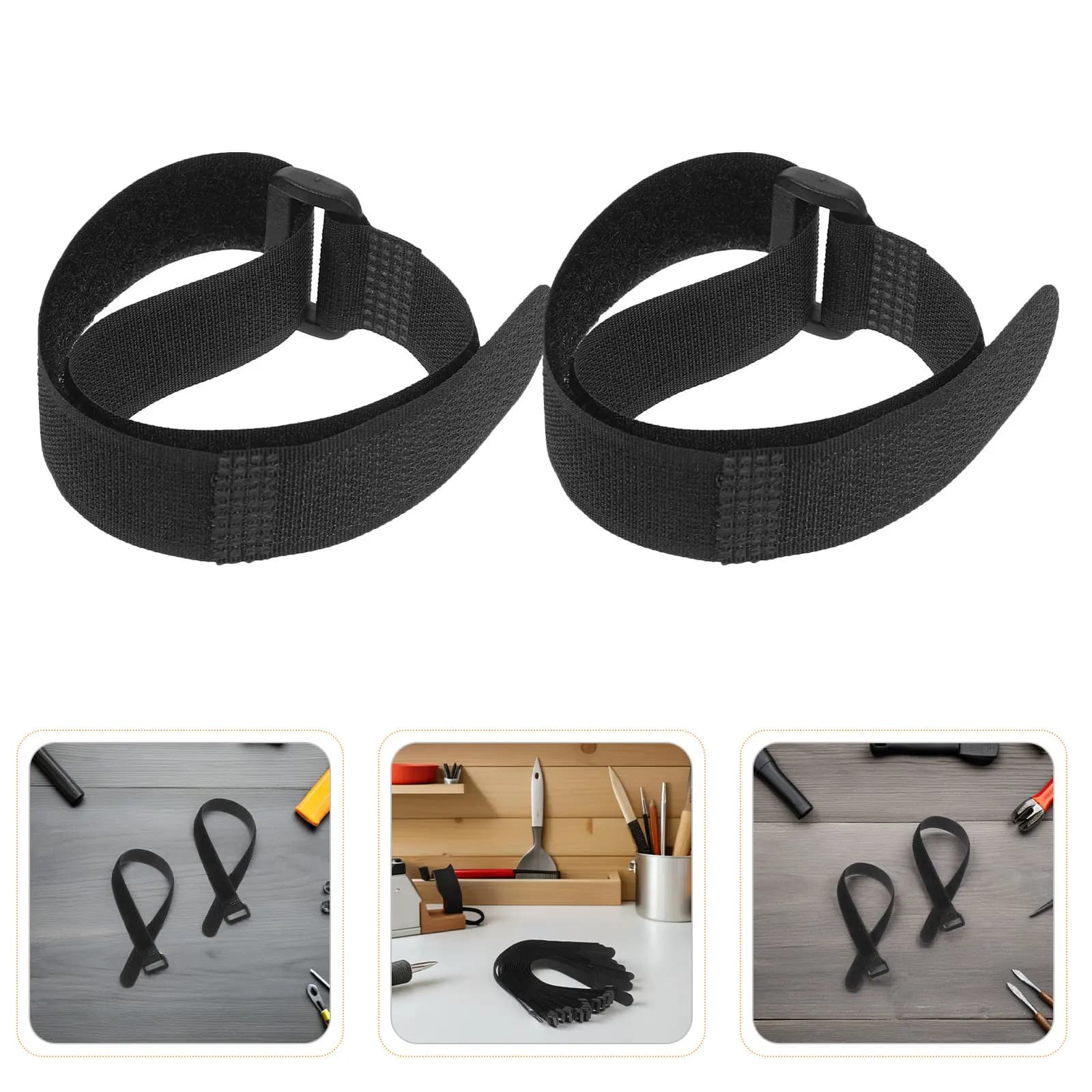 36Pcs Heavy Duty Nylon Cable Tie Straps Reusable Adjustable Hook Loop Fastening Belt Cord Organizer Cable Management Multiple