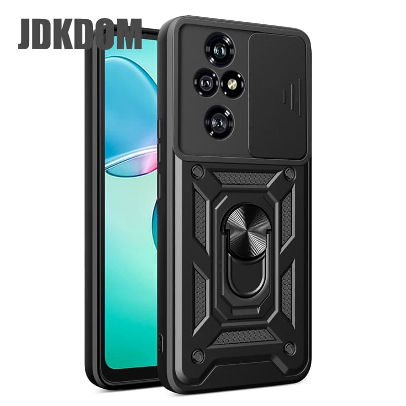 JDKDOM Slide Push Window Phone Case For Honor 500 400 Lite X7d X8d X9d Ring Bracket Cover For Honor Magic 6 7 Pro 8 Lite