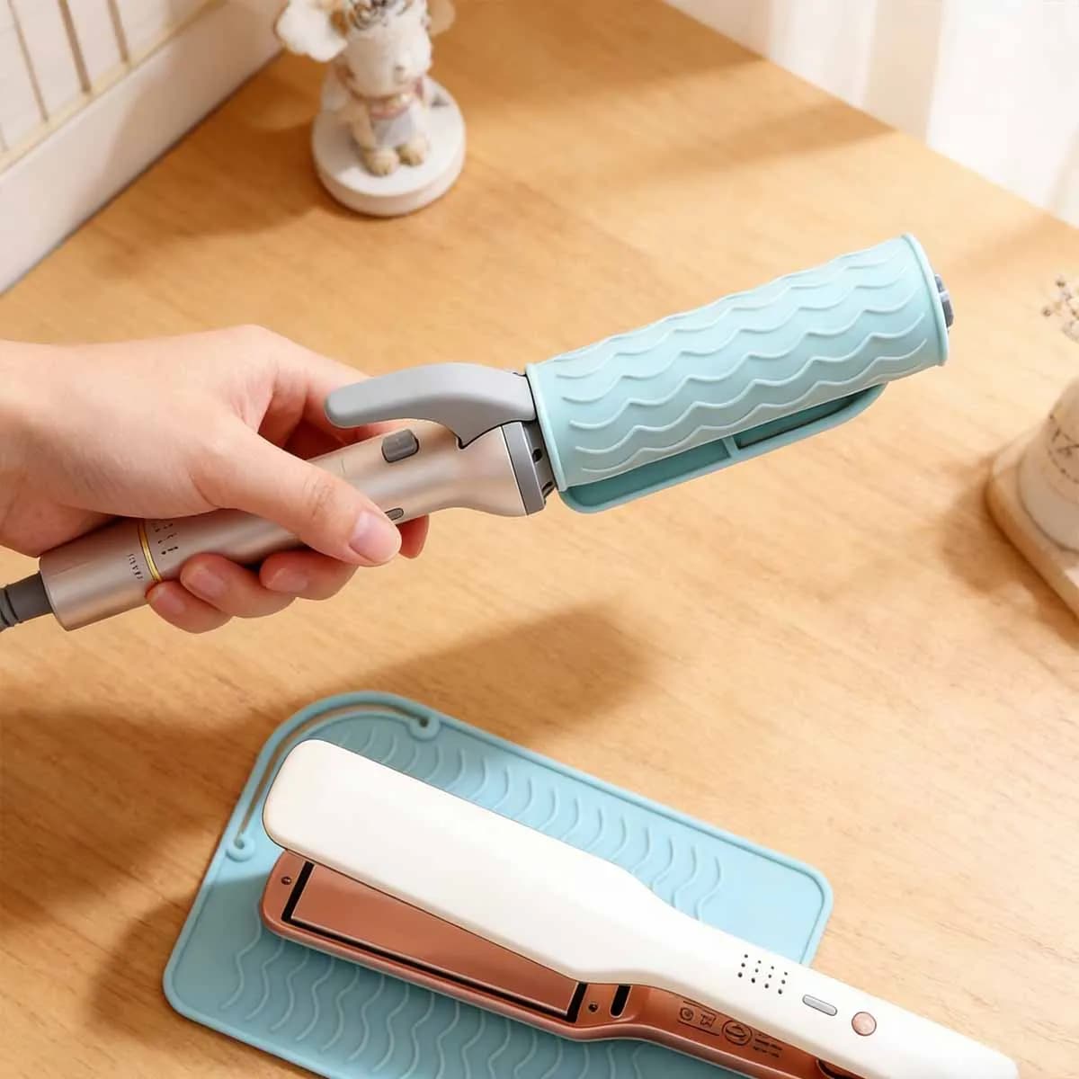 1pc-Ferro arricciacapelli, cuscinetto in silicone, piastra stirante, cuscinetto termoisolante, cuscinetto antiscivolo