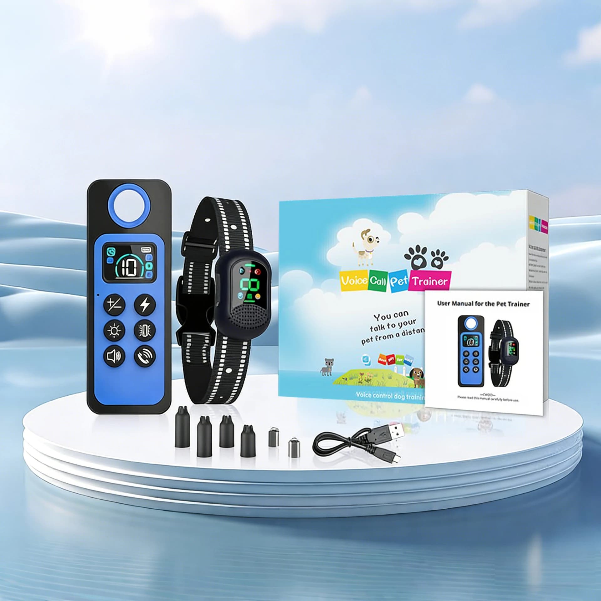 4900FT Long-Distance Remote Humane Dog Interaction Collar IP67 Waterproof & Rechargeable with Call/Light, Fits 10-120 lbs Dogs
