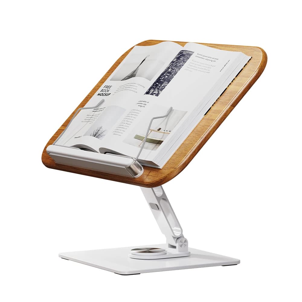 Popolare vendita calda Jopree YD-10 Supporto per libri in legno girevole a 360 gradi regolabile in altezza per libri Supporto per lettura pieghevole Libro portatile