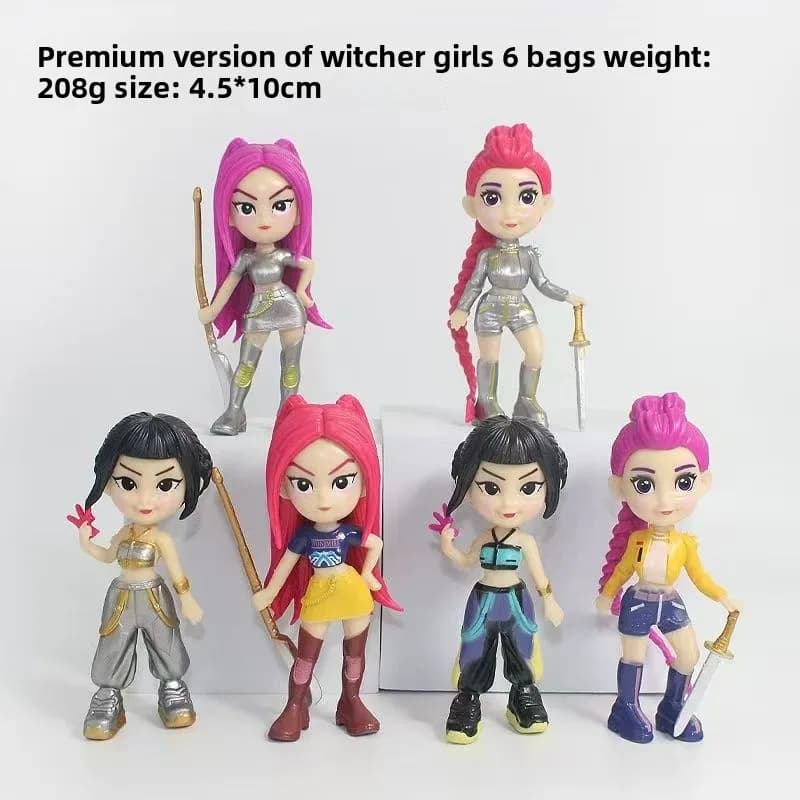 Scatola Sorpresa con 6 Set di Bambole Anime K-pop D-emon H-unters, Gruppo Femminile RUMI MIRA ZOEY, 10 cm, Bambole d'Azione in PVC, Giocattoli e Regali
