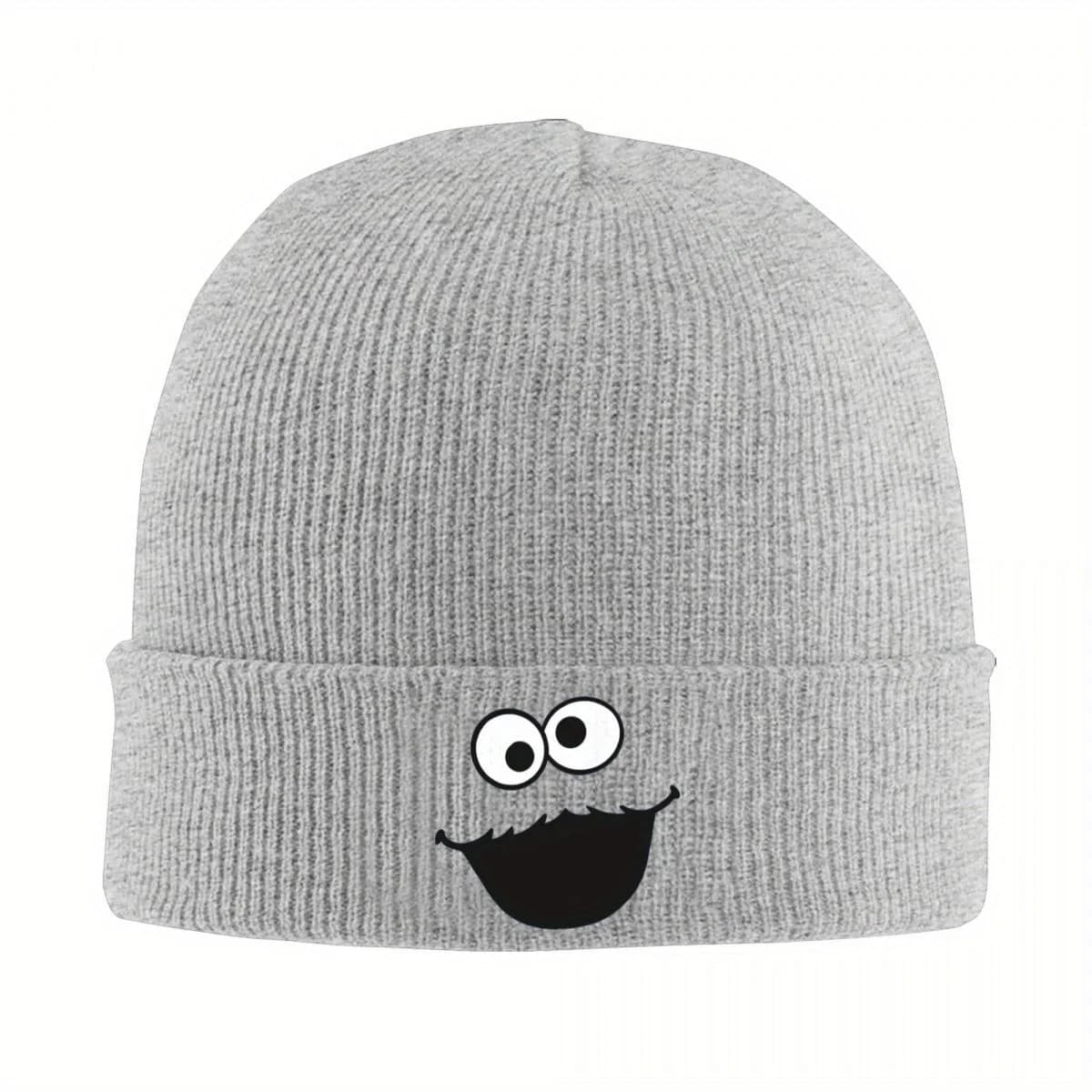 S-Sesame Street Cookie Monster Face Cappello lavorato a maglia per donna Uomo Berretti Autunno Inverno Cappelli Berretto caldo