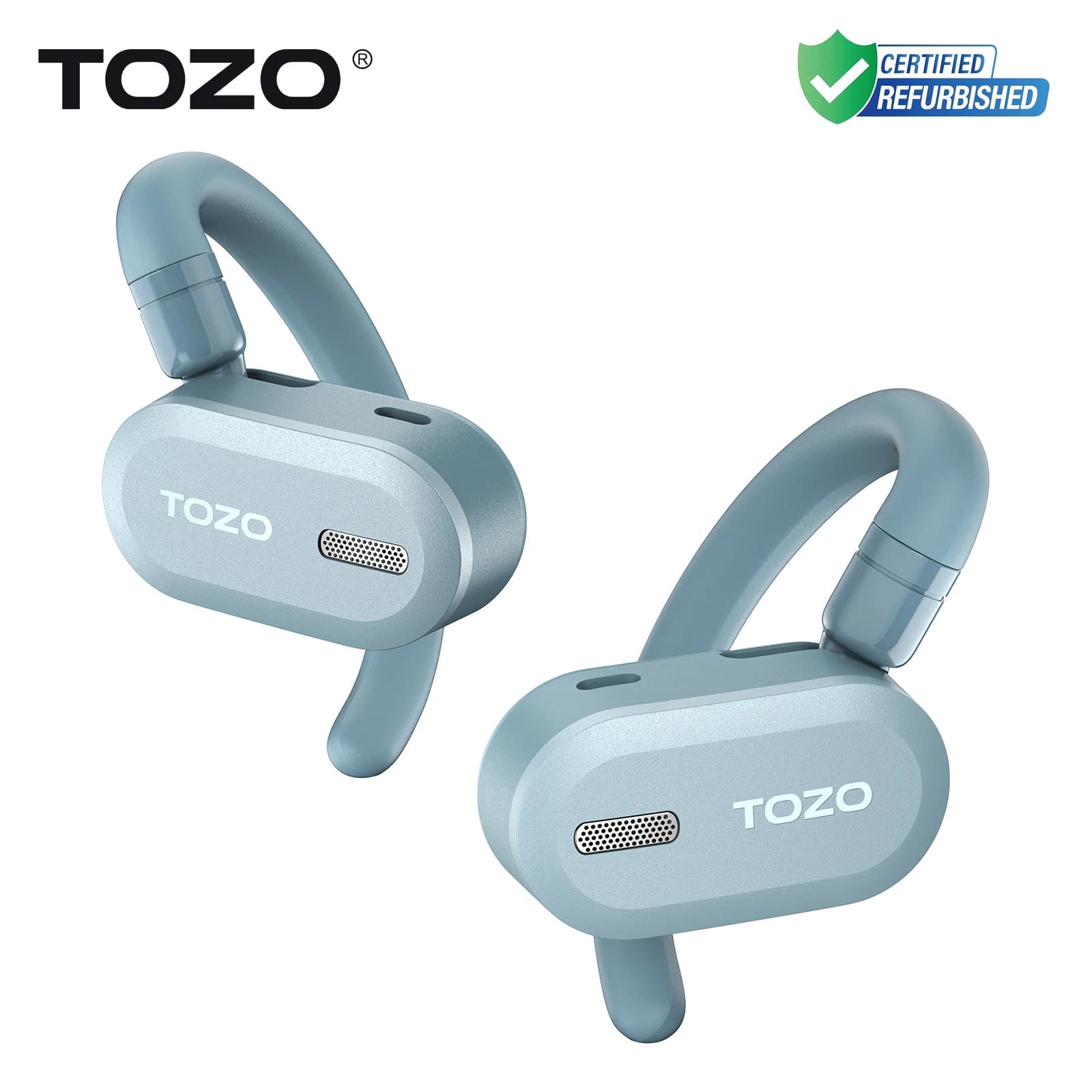 Cuffie con ganci per l'orecchio aperti TOZO ricondizionate OWS Auricolari wireless Bluetooth 5.3 Auricolari Musica regolabile Sport Suono stereo HiFi