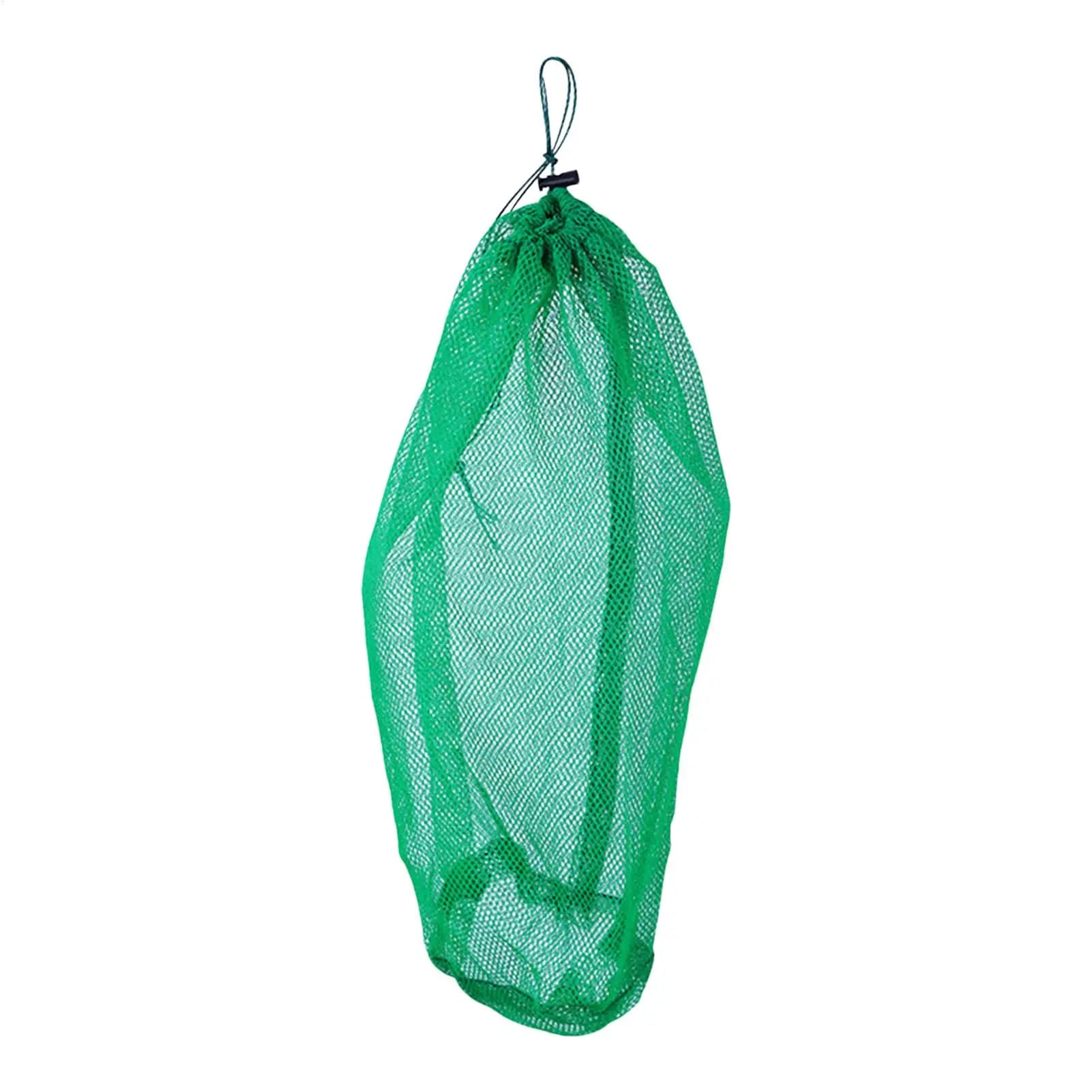 Fish Storage Mesh Pack Fish Collection Bag Drawstring Fishing Net Pouch Portable Fishing Cage Basket For Outdoor Fishing
