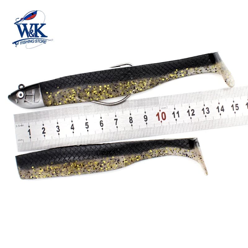 Esca da pesca ponderata con testa piombata da 28g 12cm Minnow senza erbacce pesce in vinile esche da pesca per barche con esche morbide
