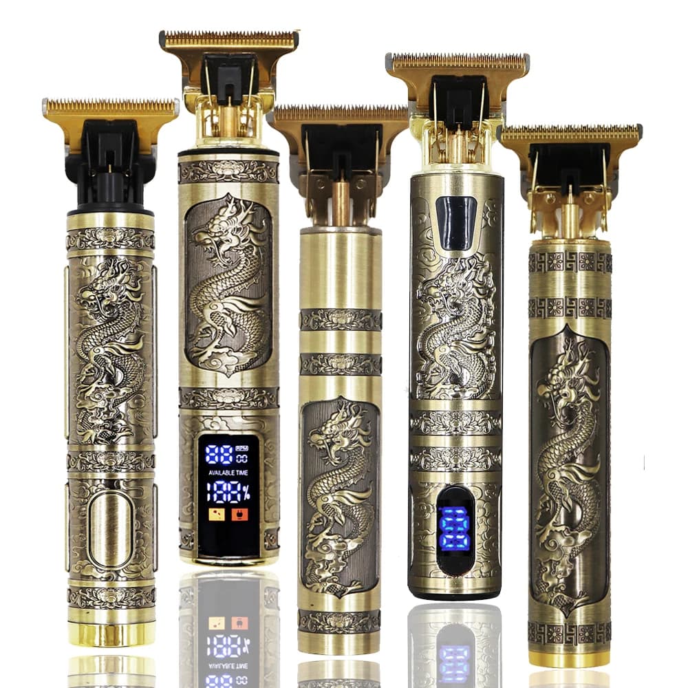 Vintage Electric Haircut T9 Men's Professional Haircut Rechargeable Barber Razor for Men Dragon Buddha