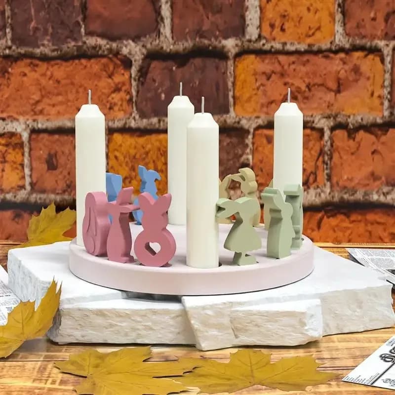 Stampo in silicone Hollow House per realizzare portacandele, portacandele tealight, kit per la creazione di oggetti artigianali, stampi per colata in resina, design pasquale