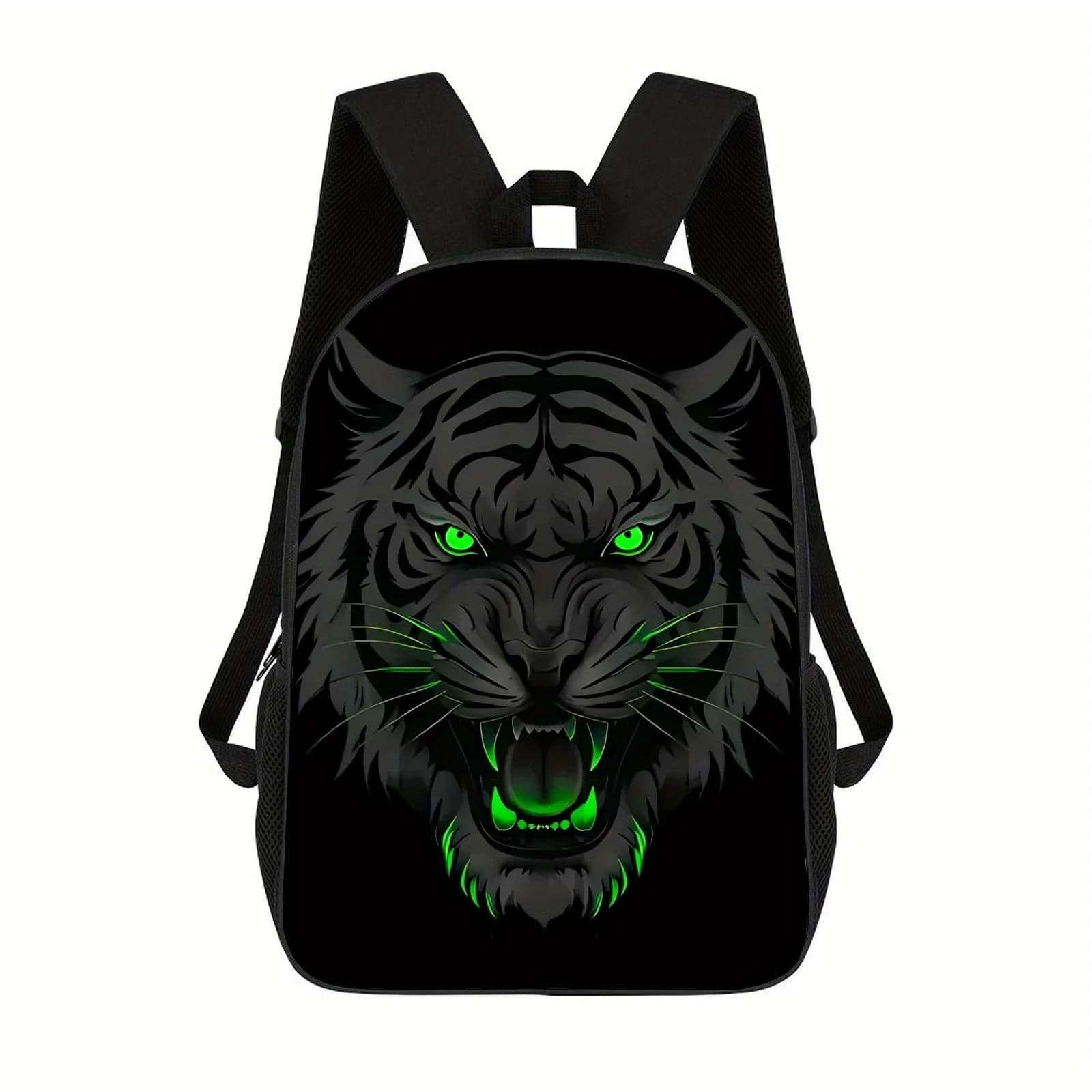 Zaino Leggero Nero con Stampa Neutra, Zaino Stampato - Cinghie Regolabili, Borsa Scolastica Unisex, per Viaggi e Tempo Libero