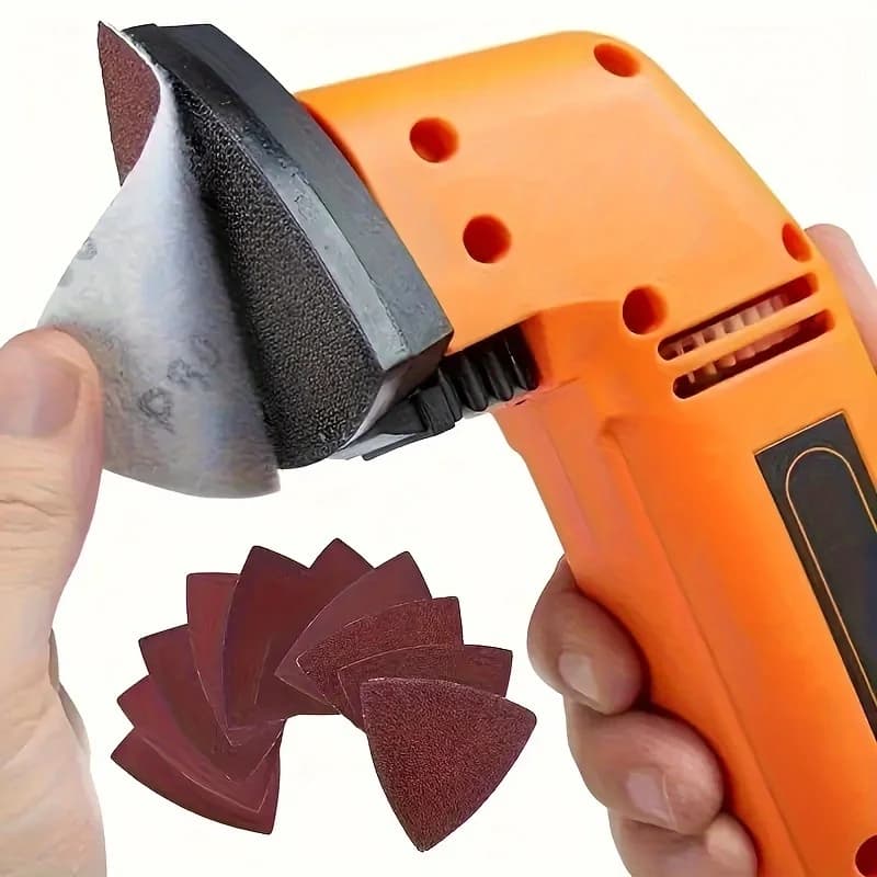 50 Piece Swing Tool Sand Pad Set, 3-1/8-inch Triangle Multi-Tool Compatible, Multiple Grain Sizes (60-240)