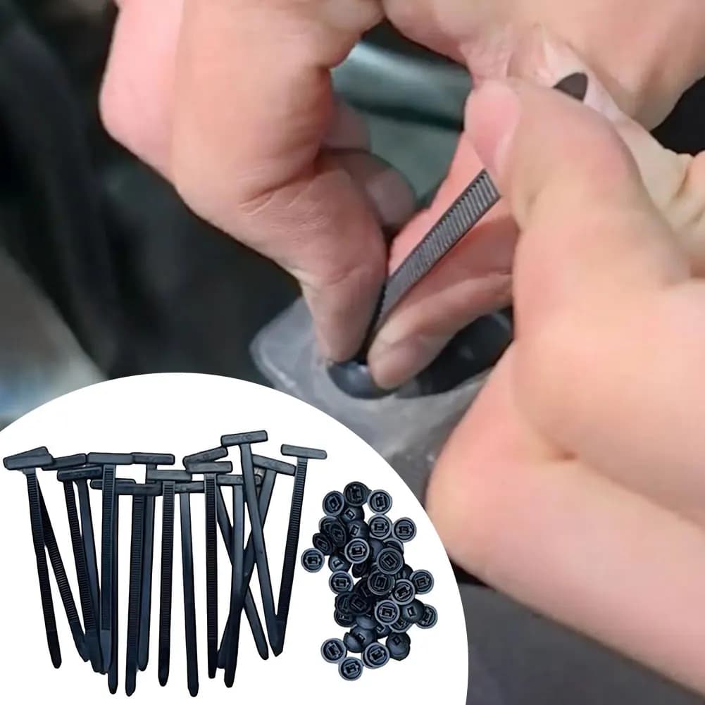 200 fascette stringicavo in nylon con foro per montaggio a vite, autobloccanti, per il fissaggio di cavi e fili