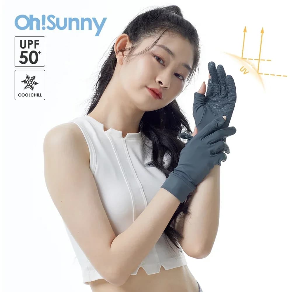 OhSunny Guanti da guida estivi leggeri e traspiranti con protezione solare New Tech Tessuto ceramico UPF 2000+ antiscivolo UV per ciclismo all'aperto