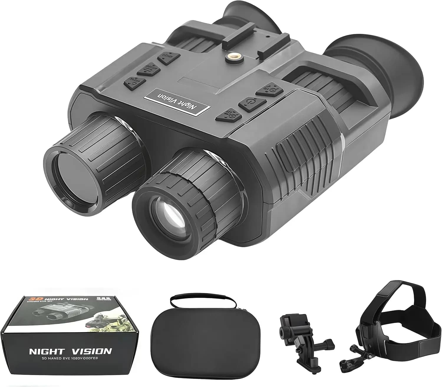 Binocolo Tattico a Visione Notturna Infrarossi 4K HD per Adulti, Zoom 8X, Batteria 3000mAh, Scheda 32G - Essenziali per la Caccia e Regali