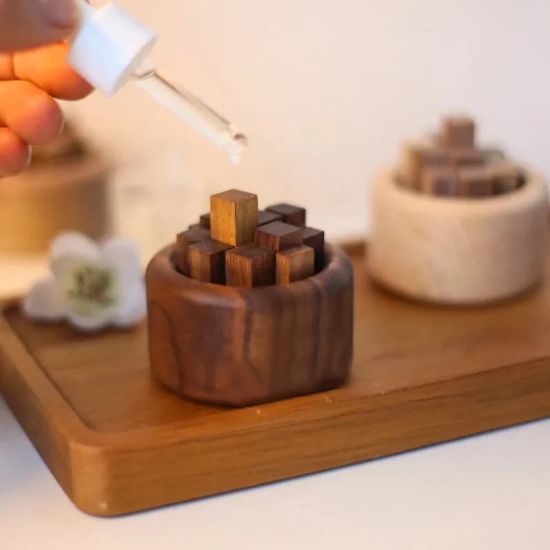 Diffusore di Oli Essenziali in Legno, Diffusore di Fragranze Unico, Senza Fiamma, per Aromaterapia, Estende la Durata della Fragranza ​