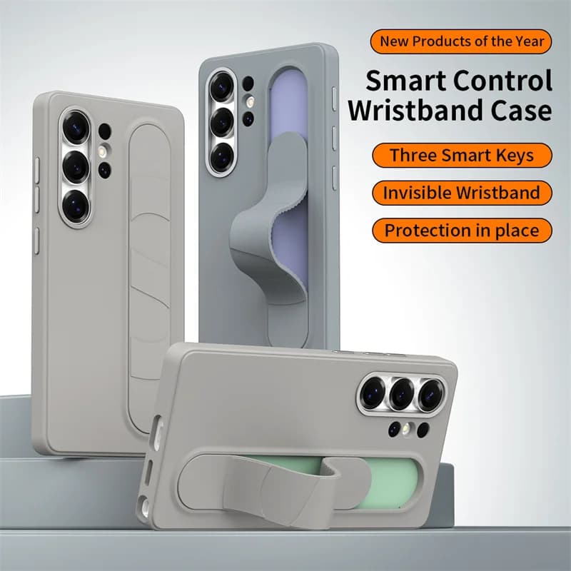 Custodia Protettiva Multifunzionale in TPU con Cinturino in Silicone di Lusso per Samsung Galaxy S24 S25 S26 Ultra S23 Ultra