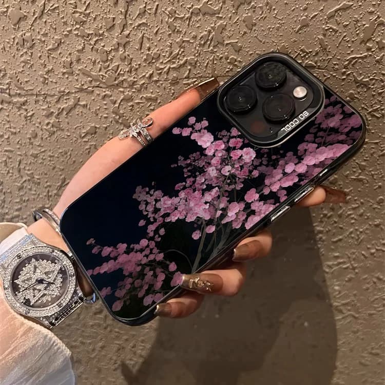 Custodie vintage fiori di ciliegio fiori viola per iPhone 16 Pro Max 17 15 14 13 12 11 Pro Max 14 15 16 Plus TPU antiurto Fundas