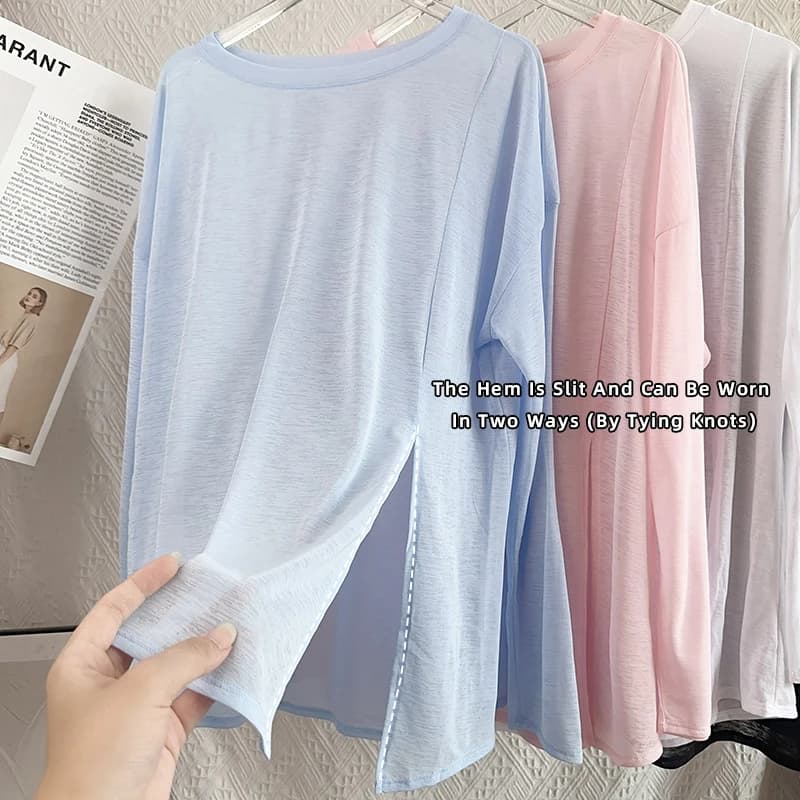 Camicie da yoga da donna Top sportivi Manica lunga O-Collo Camicia da corsa traspirante Abbigliamento fitness ampio Palestra Abbigliamento sportivo Pilates T-shirt