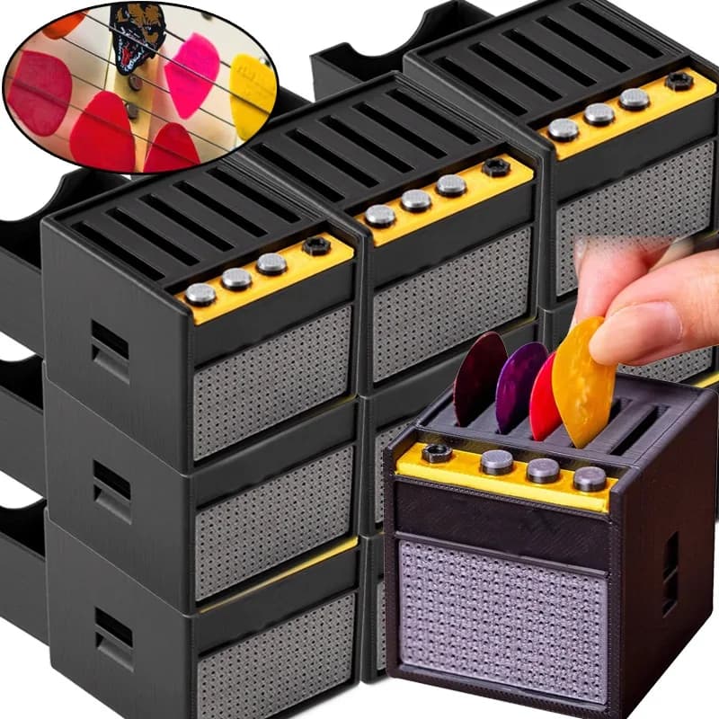 Guitar Pick Storage Box Portable Amp Shape Guitar Pick Holder Dustproof Waterproof Guitar Picks Display Case Decor Accessories