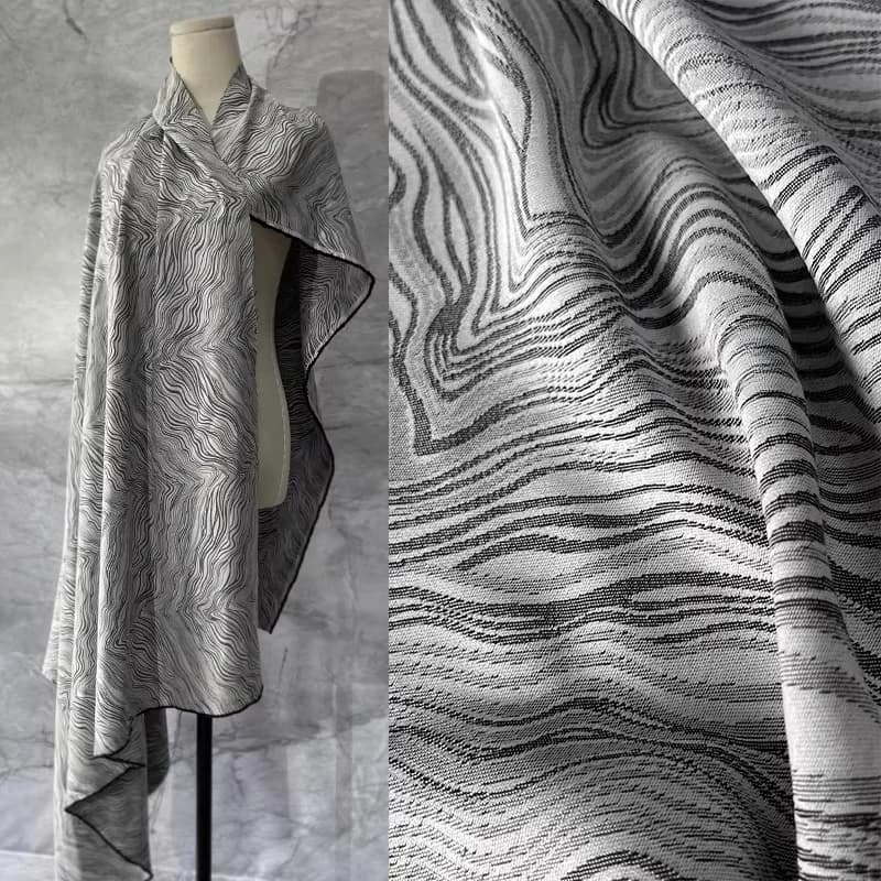 Tessuto Jacquard con Motivo Zebrato per Cucito Fai-da-Te, Abiti, Cappotti, Pantaloni, Tessuti di Design, Materiale per Abbigliamento alla Moda all'Ingrosso