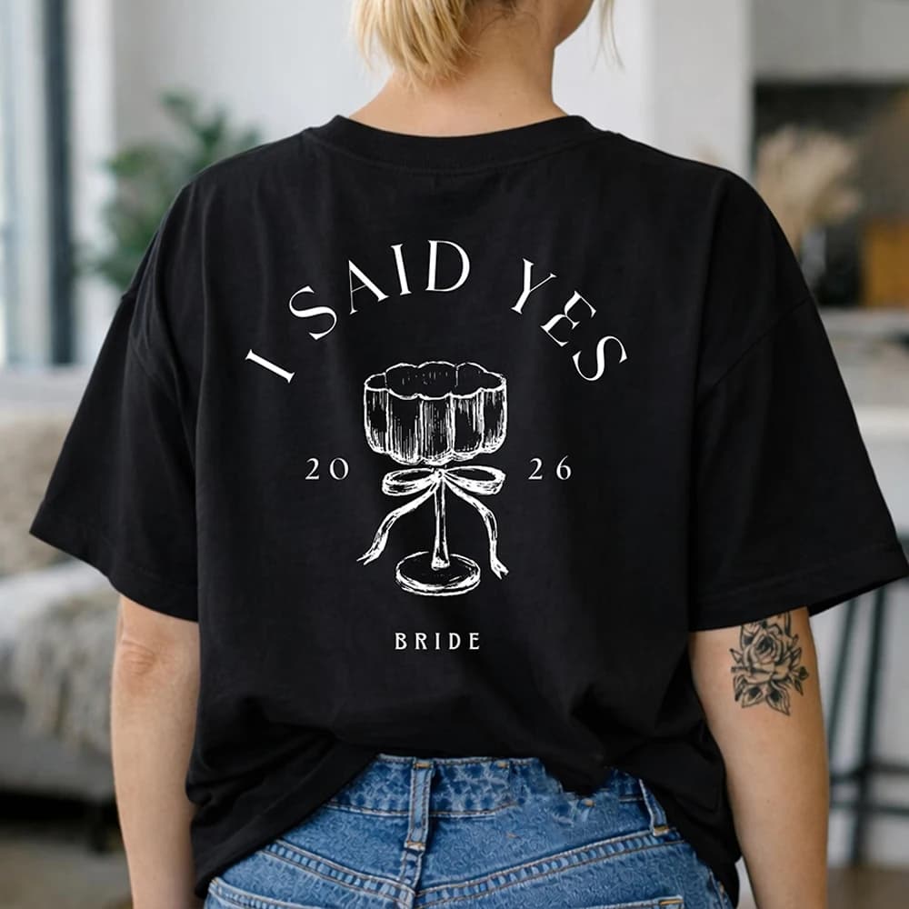 Maglietta Personalizzata per Addio al Nubilato, T-Shirt Unisex Casual con Stampa per Festa dell'Addio al Nubilato, Cotone Y2K Streetwear